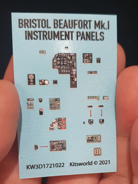 Bristol Beaufort MK1 Instrument Panels (Airfix) KW3D1721022