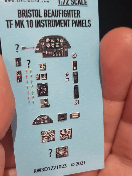 Bristol Beaufighter TF MK10  Instrument Panels  (Airfix)  KW3D1721023