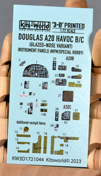 Douglas A20G Havoc Glass nose Instrument panels and additional cockpit items (MPM/Special Hobby) KW3D1721044