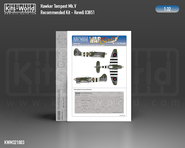 Hawker Tempest Canopy and wheel mask (Revell 03815)  kwm321003