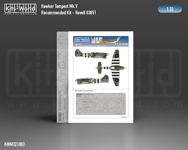 Hawker Tempest Canopy and wheel mask (Revell 03815) kwm321003