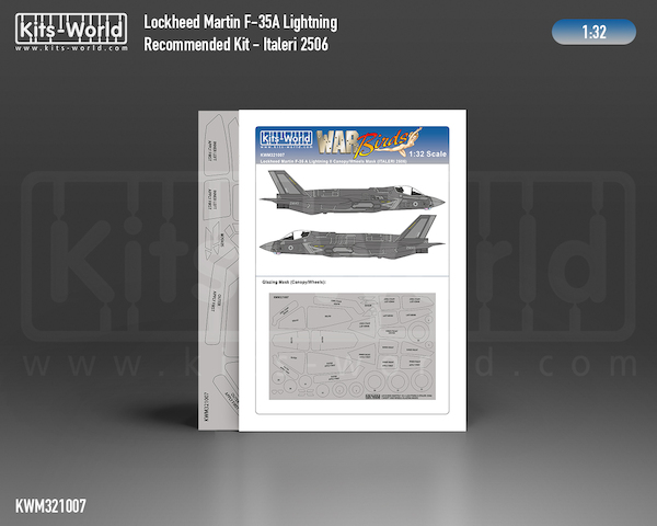 Lockheed Martin F35A Lightning II  Canopy and wheel mask (Italeri 2506)  kwm321007