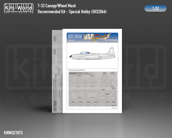 Lockheed T33 Shooting Star Canopy and wheel mask (Special Hobby SH32066)  kwm321015
