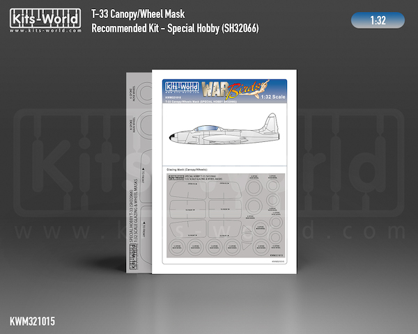 Lockheed T33 Shooting Star Canopy and wheel mask (Special Hobby SH32066) kwm321015