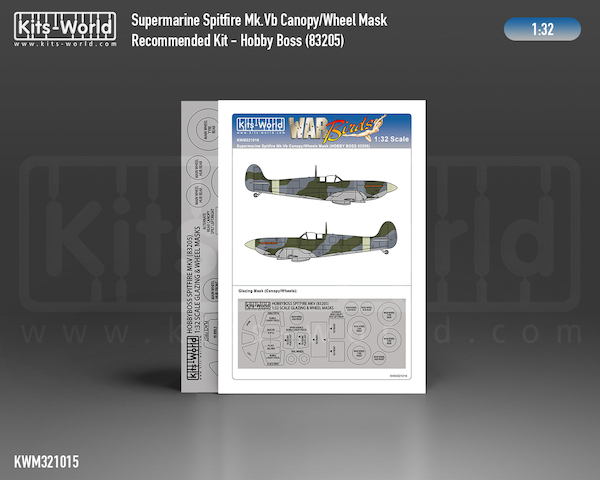Supermarine Spitfire MKVb Canopy and wheel mask (Hobby Boss 83205) kwm321016