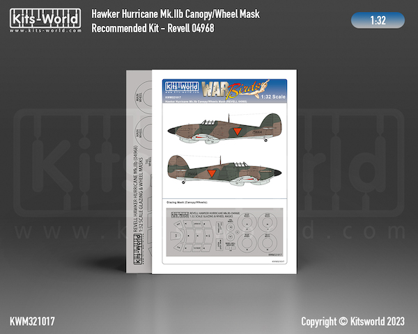 Hawker Hurricane MKIIc Canopy and wheel mask (Revell 04968) kwm321017