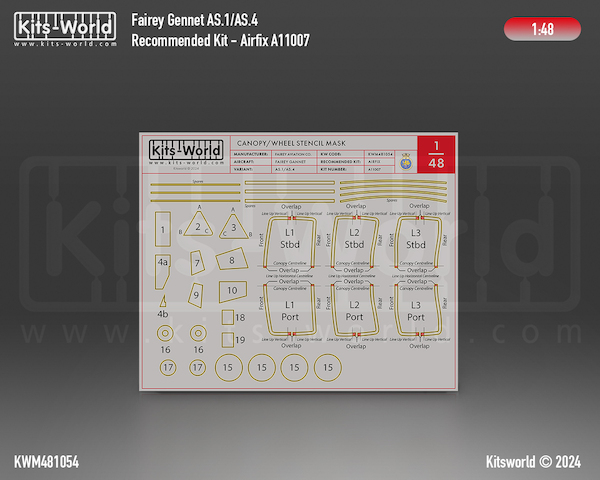 Fairey Gannet AS MK1/4 Canopy and wheel mask (Airfix)  kwm481054