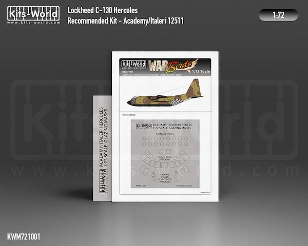 Lockheed C130E/H Hercules  Canopy and window mask (Academy/Italeri)  kwm721001