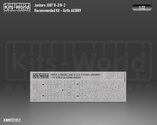 Junkers Ju87B-2/R-2 Stuka (Canopy and wheel mask (Airfix 03089) kwm721012