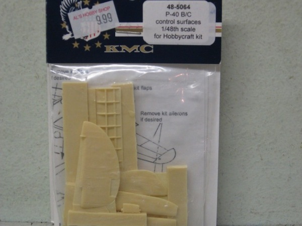 Curtiss P40B/C Control Surfaces (For Hobbycraft Kit) KMC48-5064
