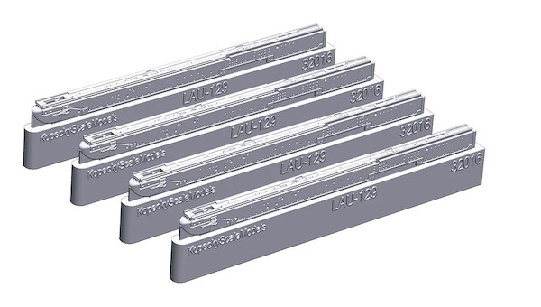 LAU129 rails 4x for F16 (Tamiya) KSM32016
