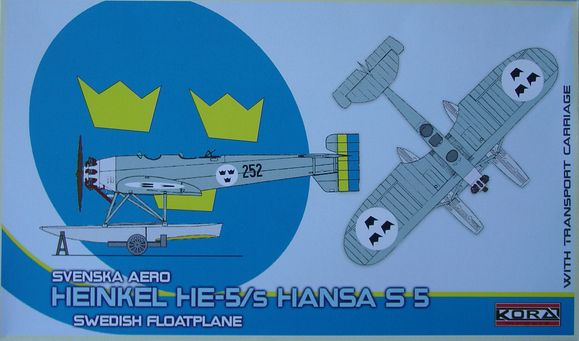 Heinkel He5/S Hansa S5 Swedish Maritime Reconaissance plane, with Transport Cart  72186