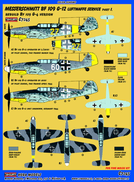 Messerschmitt BF109G-12 (Fine Moulds BF109G-4)  C7245