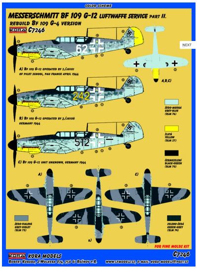 Messerschmitt BF109G-12 (Fine Moulds BF109G-4) C7246