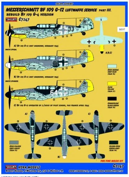 Messerschmitt BF109G-12 (Fine Moulds BF109G-4)  C7247