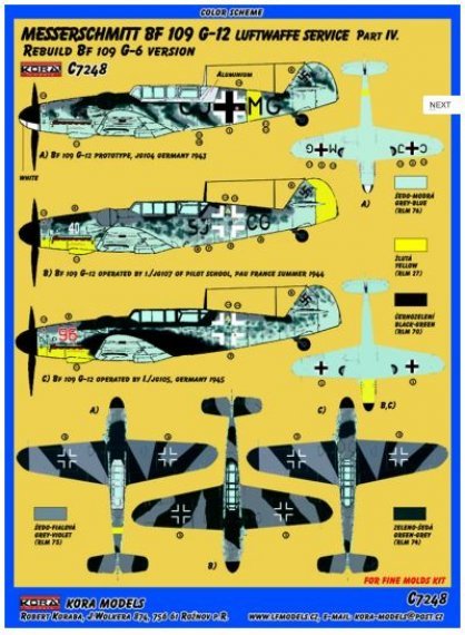 Messerschmitt BF109G-12 (Fine Moulds BF109G-6) C7248