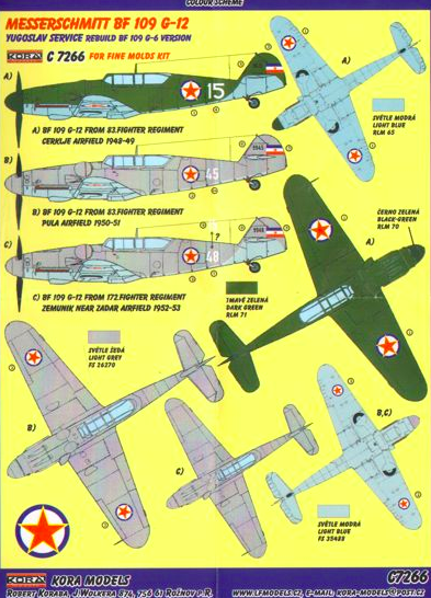 Messerschmitt BF109G-12 (Yugoslav AF) (Fine moulds)  C7266