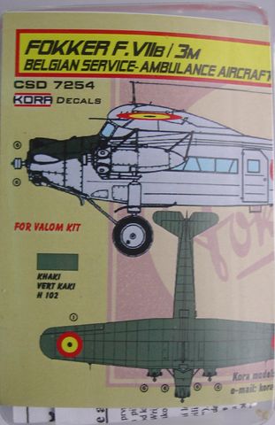 Fokker FVIIb/3M Belgian service Ambulance in East Africa (VALOM) CSD7254