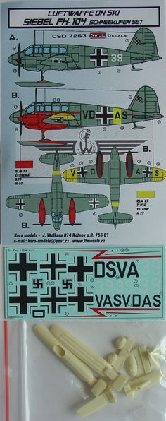 Luftwaffe on Ski: Siebel Fh104 Hallore Schneekufen set CSD7263