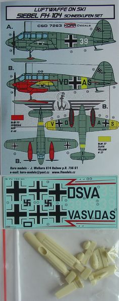 Luftwaffe on Ski: Siebel Fh104 Hallore Schneekufen set  CSD7263