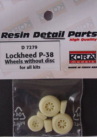 Lockheed P38 Lightning wheels without Discs d7279