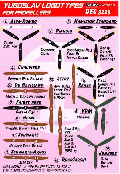 Yugoslav logotypes for Propellers DEC3229