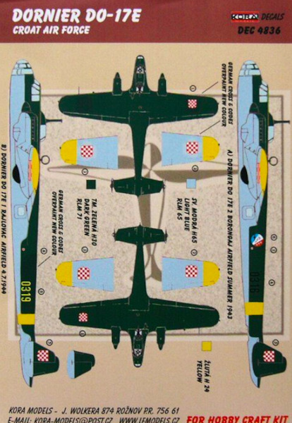 Dornier Do17E (Croatian AF) DEC4836