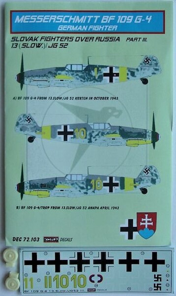 Messerschmitt BF109G-4 Slovak fighters over Russia  Part3  (13(slow)/JG52  DEC72103