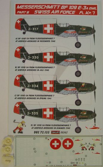Messerschmitt BF109E-3a Emil Swiss AF Part III DEC72133
