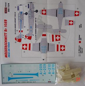 Messerschmitt Bf108B Taifun with new wheels, props, tailplanes etc (SwissAF) dec7214