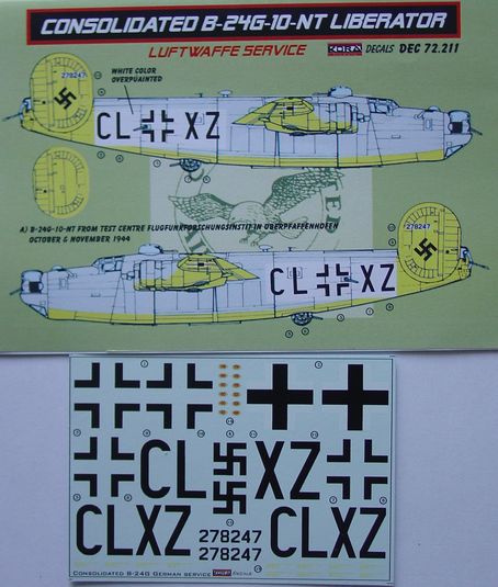 Consolidated B24G Liberator in Luftwaffe service Part1  DEC72211