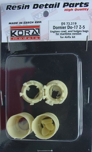 Dornier Do17Z-5 Cowlings with exhaust and Bulges Bags for Maritime version (Airfix) DS72219