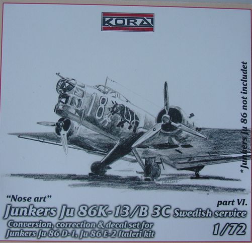 Junkers Ju86K-13/B-3C "Nose art"Swedish Service Part VI  C7232