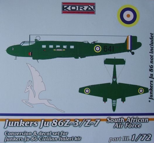 Junkers Ju86Z-3/Z-7 (South African Air Force East Africa)  Part 3  C7252