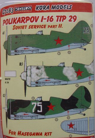Polikarpov I-16 Tip 29 Soviet service part II (Hasegawa) C7283