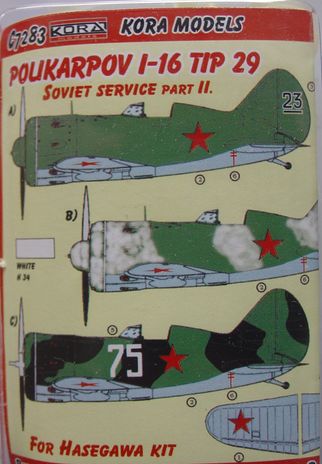 Polikarpov I-16 Tip 29 Soviet service part II (Hasegawa)  C7283