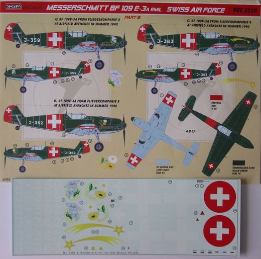 Messerschmitt BF109E-3a (Swiss AF III) DEC3220