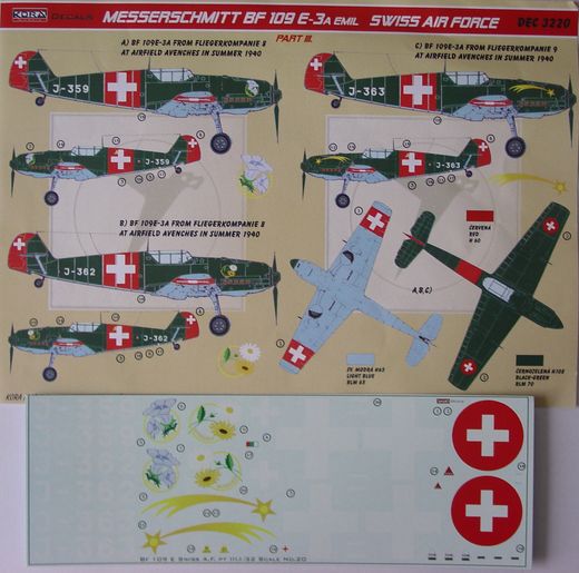 Messerschmitt BF109E-3a (Swiss AF III)  DEC3220