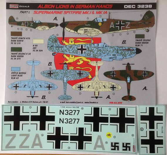 Albion Lions in German Hands: Supermarine Spitfire MKI and MKIa Part 1  DEC3238