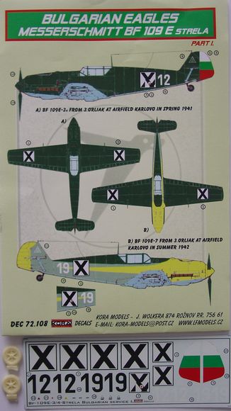 Messerschmitt BF109E-3/7 (Bulgaria) Part 1 DEC72108