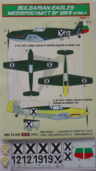 Messerschmitt BF109E-3/7 (Bulgaria) Part 1  DEC72108