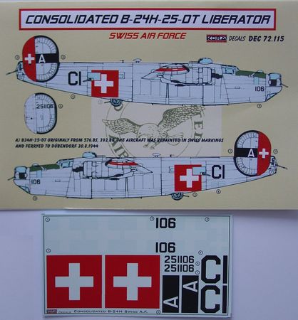 Consolidated B24H Liberator (Swiss AF) DEC72115