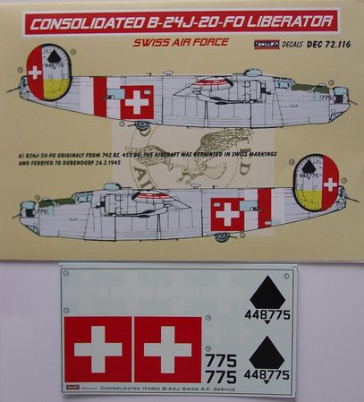 Consolidated B24H Liberator (Swiss AF) DEC72116