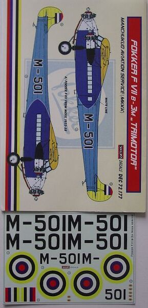 Fokker F7/3m (Manchurian MKKK) DEC72177