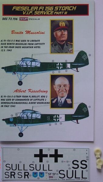 Fieseler Fi156C Storch VIP Part 3 (Mussolini, Kesselring)  DEC72196