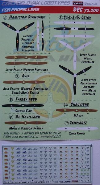 Czechoslovak logotypes for Propellers DEC72200