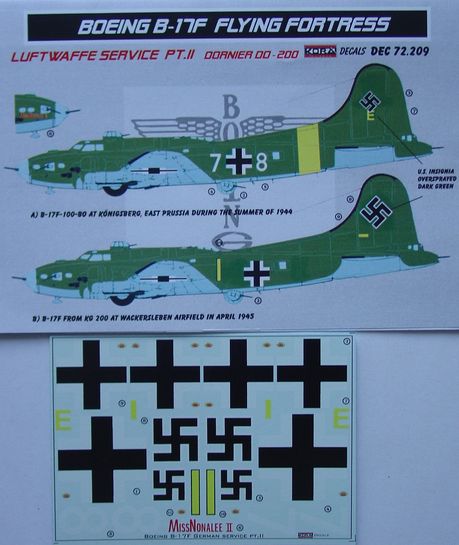Boeing B17F Flying Fortress in Luftwaffe service part 2 Miss Nonalee II DEC72209