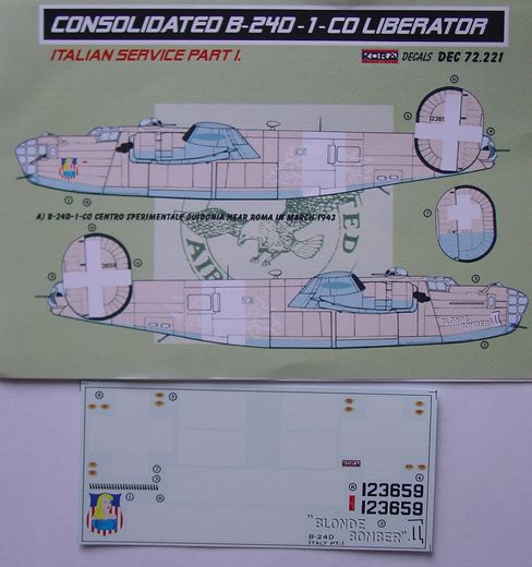 Consolidated B24D Liberator in Italian service part 1  DEC72221