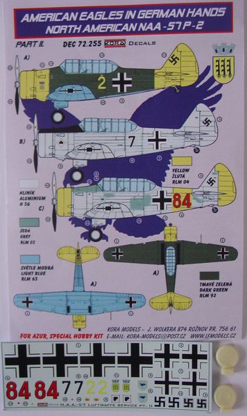 American Eagles in German hands: North American NAA57P-2 Part 2  DEC72255