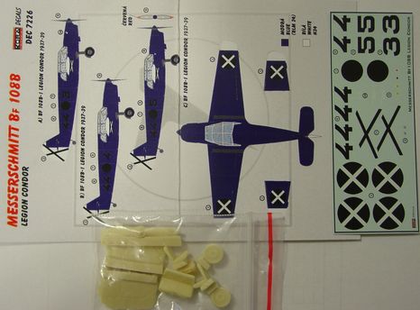 Messerschmitt Bf108B Taifun with new resin wheels, props, Cockpit interior tailplanes etc (Condor Legion) DEC7226